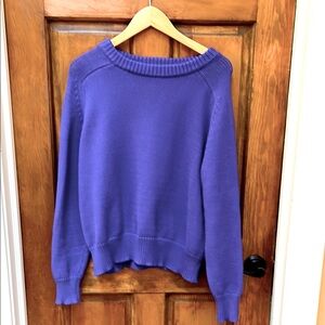 J Crew deep purple cotton blend women’s sweater.